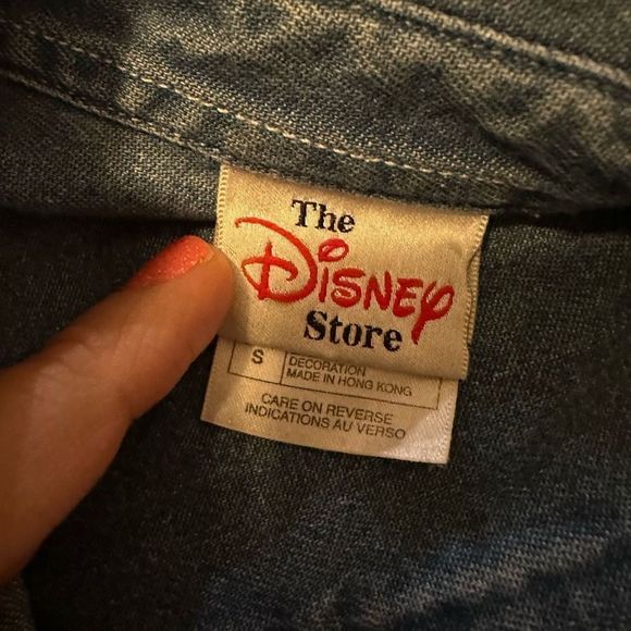Vintage Disney store Mickey and Minnie chambray button up small - Picture 4 of 11